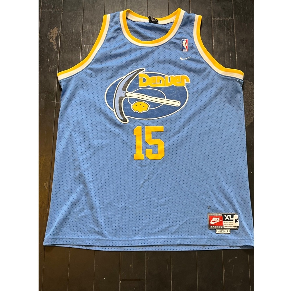Mens Nike Denver Nuggets Carmelo Anthony 15‎ Blue Basketball Jersey XL Length +2